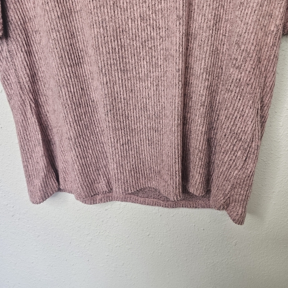 Maurices Top Womens Small Pink Shirt Ribbed Square Neck Flutter Sleeve Soft - Picture 5 of 12